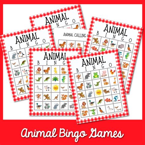 Free Animal Bingo Game for Kids