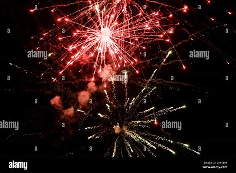 Fireworks in the night sky. new year festival Stock Photo - Alamy