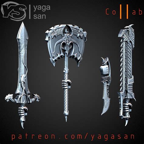 Alpha Legion Weapons KitBASH Pack 3D model 3D printable | CGTrader