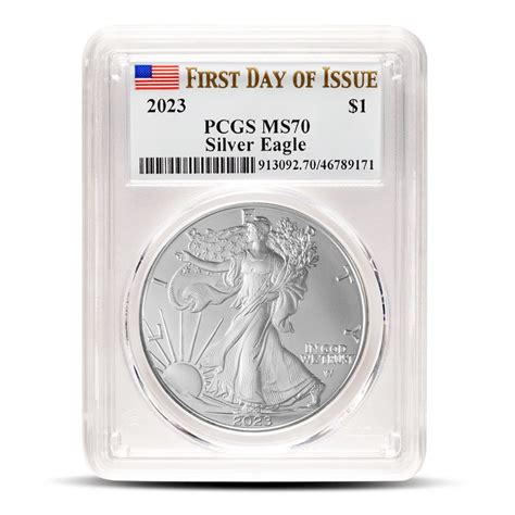 2023 1 oz Silver American Eagle Coins PCGS MS70 FDOI - Silver.com™