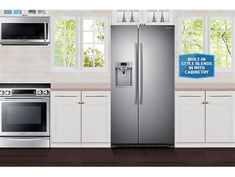 Stainless Steel 22 cu. ft. Side by Side Counter Depth Fridge | Samsung US