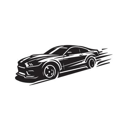 Mustang Car Silhouette Vector Art, Icons, and Graphics for Free Download