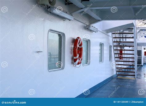 Deck of a Passenger Ship or Ferry. Stock Image - Image of protect, clear: 141120449