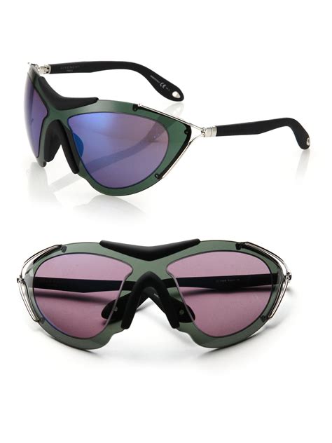 Lyst - Givenchy Women's 99mm Metal Shield Sport Sunglasses - Red in Green