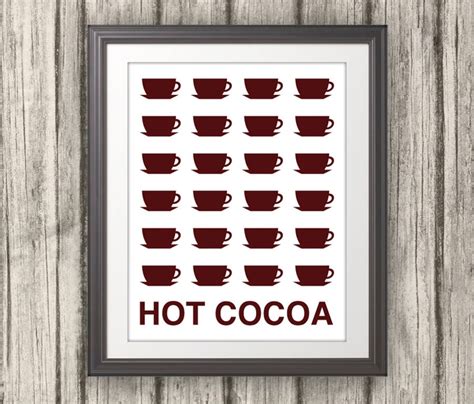 Hot Cocoa, Hot Cocoa Print, Hot Cocoa Art, Kitchen Art, Chocolate Print, Chocolate 11x14 - Etsy