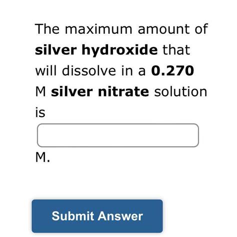 Please Help me solve ksp of AgOH = 2.0 x 10^-8 - brainly.com