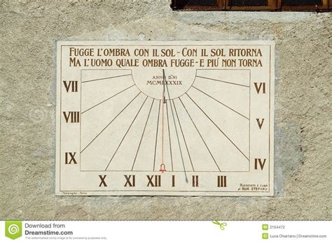 Sun dial stock photo. Image of future, fugit, back, frescoes - 2154472 ...