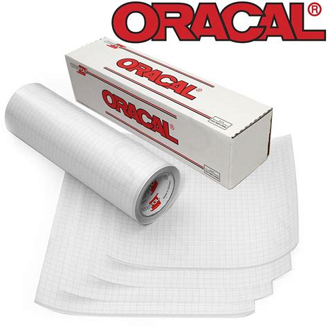 Oracal 12" X 5' Feet Roll Clear Transfer Tape w/Grid for Adhesive Vinyl | Vinyl Transfer Tape ...