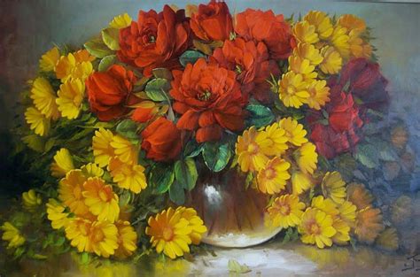 El arte es su máxima expresión : Pintura Impresionista de Flores al Óleo