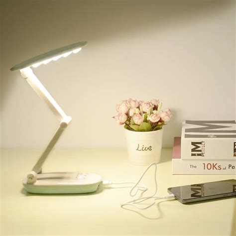 18650 Battery Portable Led Desk Lamp 4 Modes Dimmer Folding 3 Layer Body Table Light ...