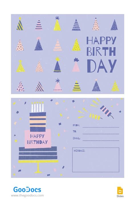 Free BDay PostCard Template In Google Slides