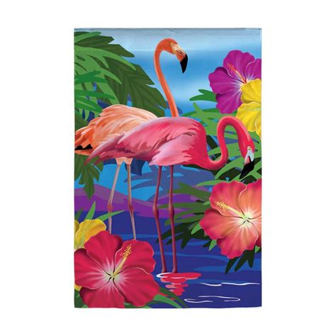 Evergreen Enterprises 18 in. x 12-1/2 in. Flamingo Garden Flag-Z141728 ...