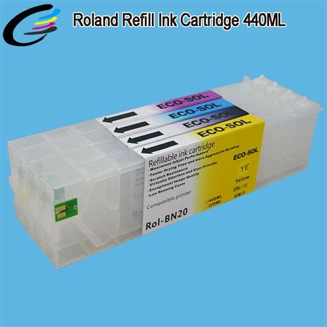 Eco Sol Max Refillable Ink Cartridge fro Roland VersaStudio BN 20 Printer Eco Solvent Ink Refill ...