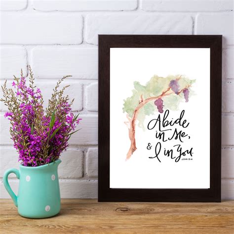 Abide in Me Watercolor Print - Little With Great Love