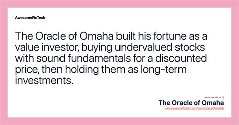 The Oracle of Omaha | AwesomeFinTech Blog