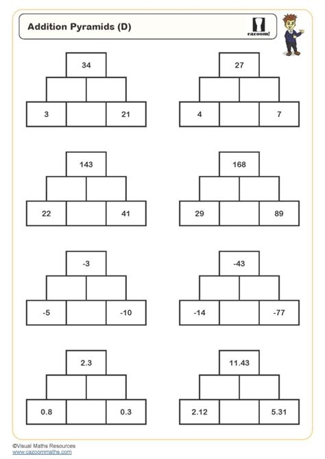 Addition Pyramids (D) Puzzle | FREE Teaching Resources