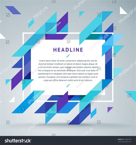 Vector modern bright frame for text. Dynamic stylish geometric frame. Element for the design of ...