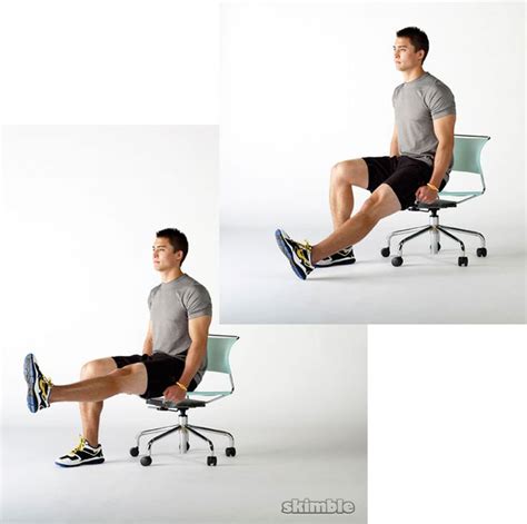 Seated Hip Flexor Lifts #HipPain #PhysicalTherapyNYC Sit tall in the front of your chair with ...