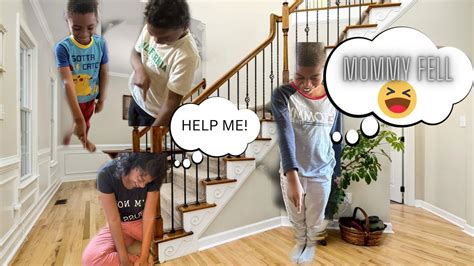 Fell Down The Stairs *PRANK* On My Kids| prank time - YouTube