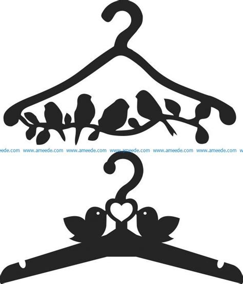 Clothes hangers with birds file cdr and dxf free vector download for ...