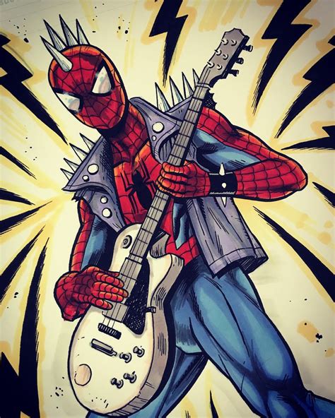 Spider-Punk Commission by Brent Schoonover | Spiderman comic, Spiderman drawing, Spiderman art