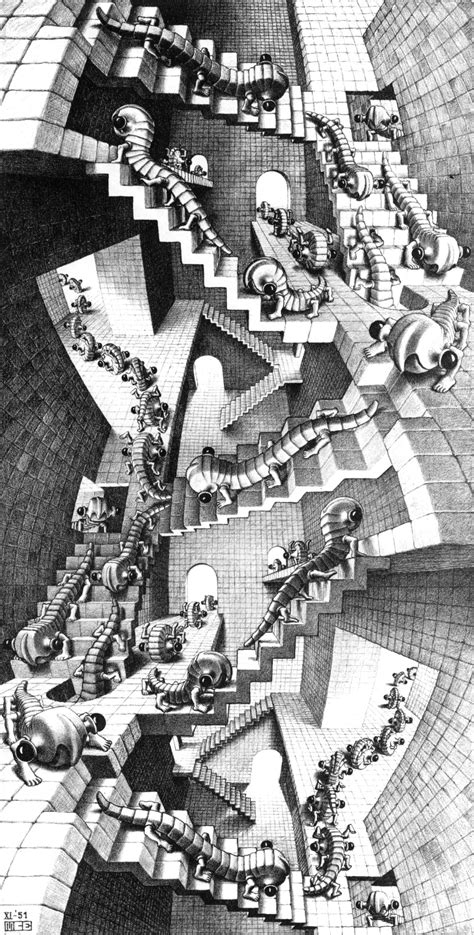 House of Stairs - M.C. Escher - WikiArt.org - encyclopedia of visual arts