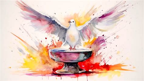 Premium AI Image | A abstract watercolor painting of a white dove of ...