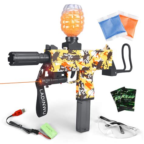 Buy LADINWU Electric Uzi Gel Ball Blaster with 10800 Gel Balls - Eco ...