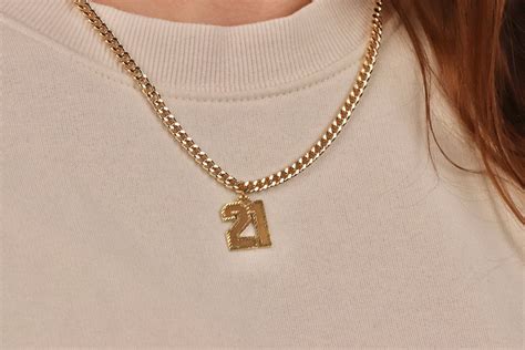 Number Necklace / Gold Number Pendant / Number Jewelry / - Etsy