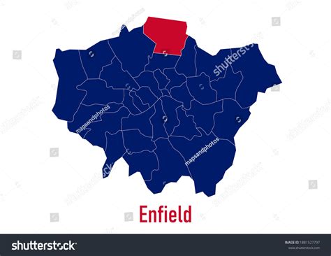 London Borough Enfield Map Map Colored Stock Vector (Royalty Free) 1881527797 | Shutterstock