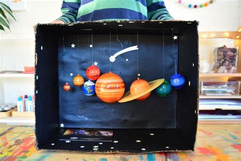 Caspar's Solar System Diorama at How we Montessori | Solar system projects for kids, Diy solar ...