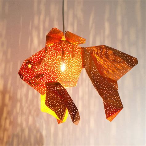 VasiliLights studio crafts paper lamp shades in shape of aquatic animals