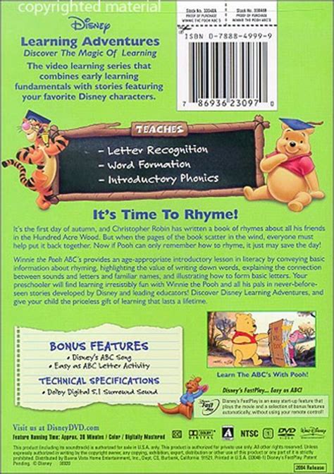 Winnie The Pooh: ABC's (DVD 2004) | DVD Empire