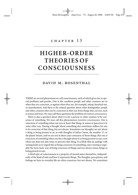 (PDF) Higher-Order Theories of Consciousness