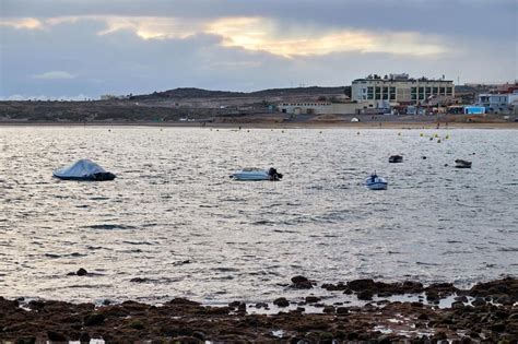 Fishing Boats on the Beach of El Medano Village, Tenerife Stock Image ...