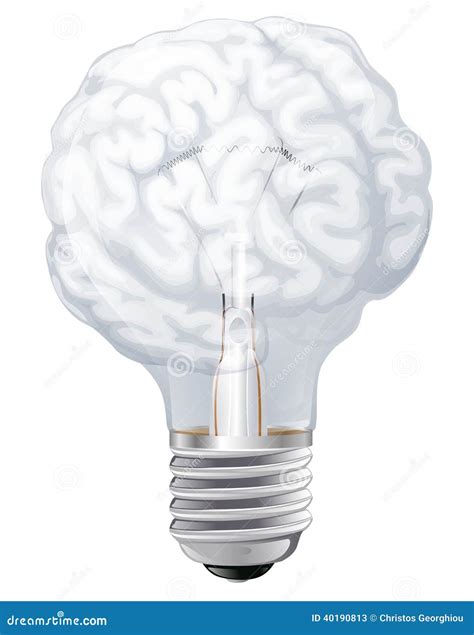 Brain Light Bulb Stock Vector - Image: 40190813