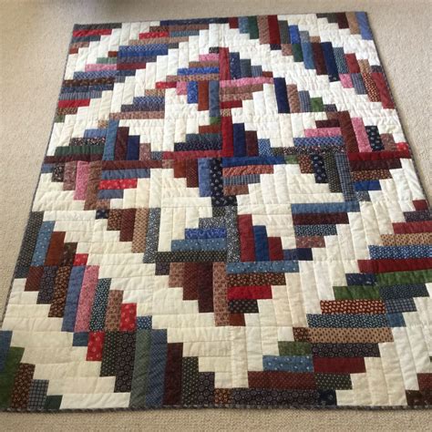 Half Log Cabin Quilt Pattern Cabin Quilt Log Quarter Pattern Scrappy ...