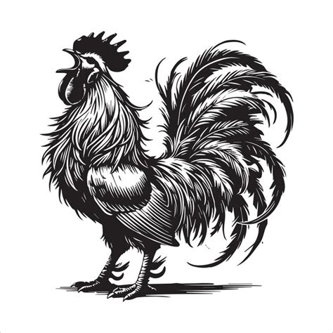 Premium Vector | Chicken Clipart Design Delaware chicken rooster vector illustration in black ...