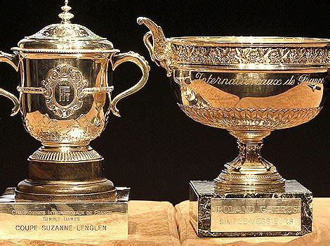 two trophies sitting side by side on display