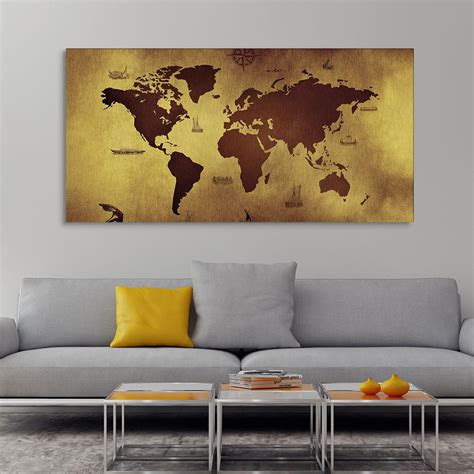 World Map Premium Canvas Wall Painting – Vibecrafts