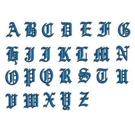 Embroidery Monogram Font Script - Instant Download - Old English Upper Case (A-Z) - 260 Files ...