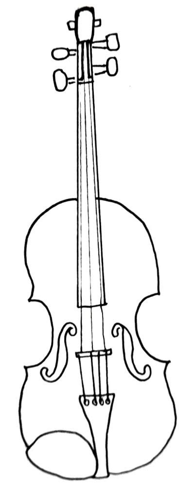 How To Draw A Violin In 9 Easy Steps - Bujo Babe