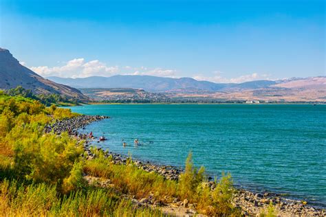 Sea of Galilee viewed from mount Arbel in Israel