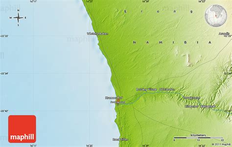 Physical Map of Swakopmund