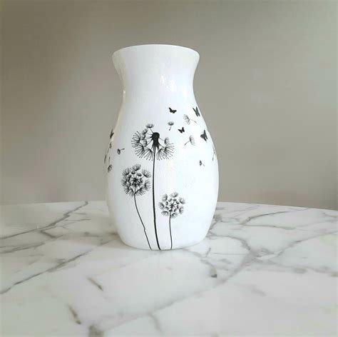 Flower Vase Glass Flower Vase Vases for Flowers Black and - Etsy