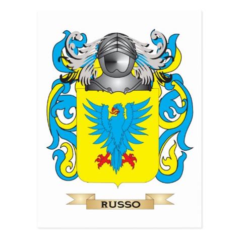 Russo Coat of Arms (Family Crest) Postcard | Zazzle