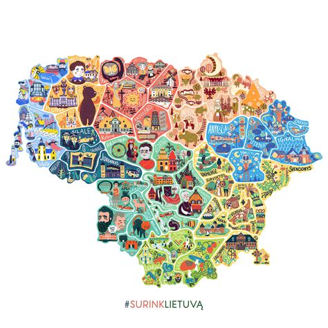 Illustrated Map of Lithuania : r/europe