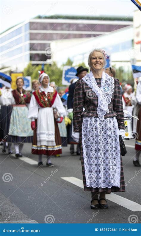 Estonian People in Traditional Clothing Walking the Streets of Tallinn Editorial Photo - Image ...