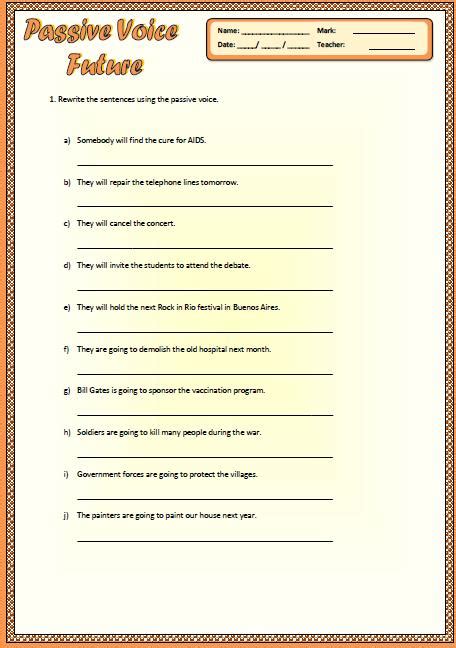 Passive Voice: Future Worksheet