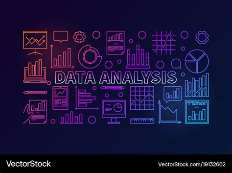 Data analysis colorful modern banner Royalty Free Vector